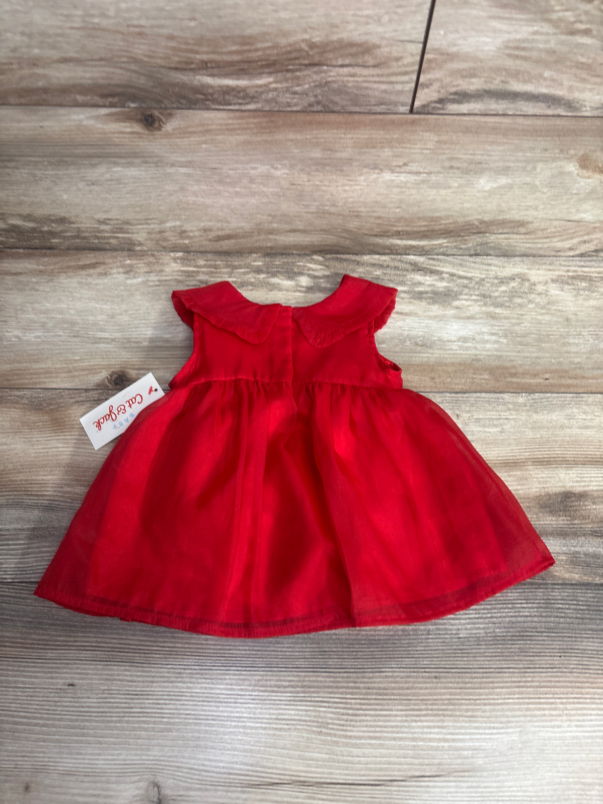 NEW Cat & Jack 2pc Floral Embroidered Dress & Bloomers Set Red sz 6-9m