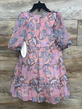 NEW Ava & Yelly Kids' Paisley Tiered Dress In Blush sz 5T