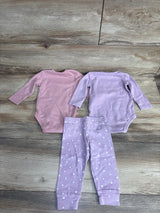 Pekkle 3pc Earth Bodysuit Set Pink sz 6m
