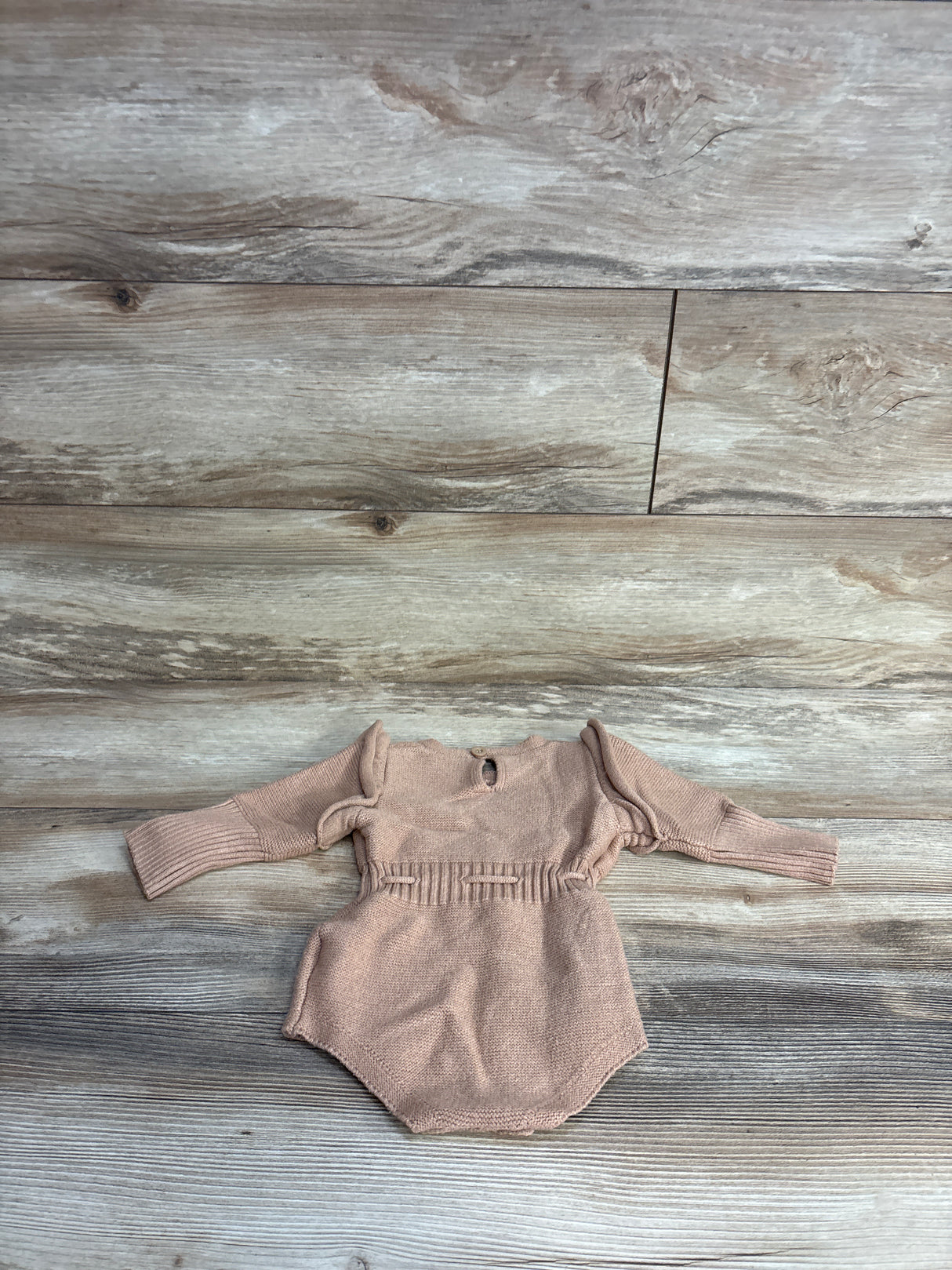 Knit Ruffle Bodysuit Tan sz 3-6m