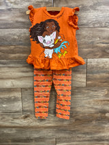 Disney Princess Moana Graphic T-Shirt and Leggings Set Orange sz 3T