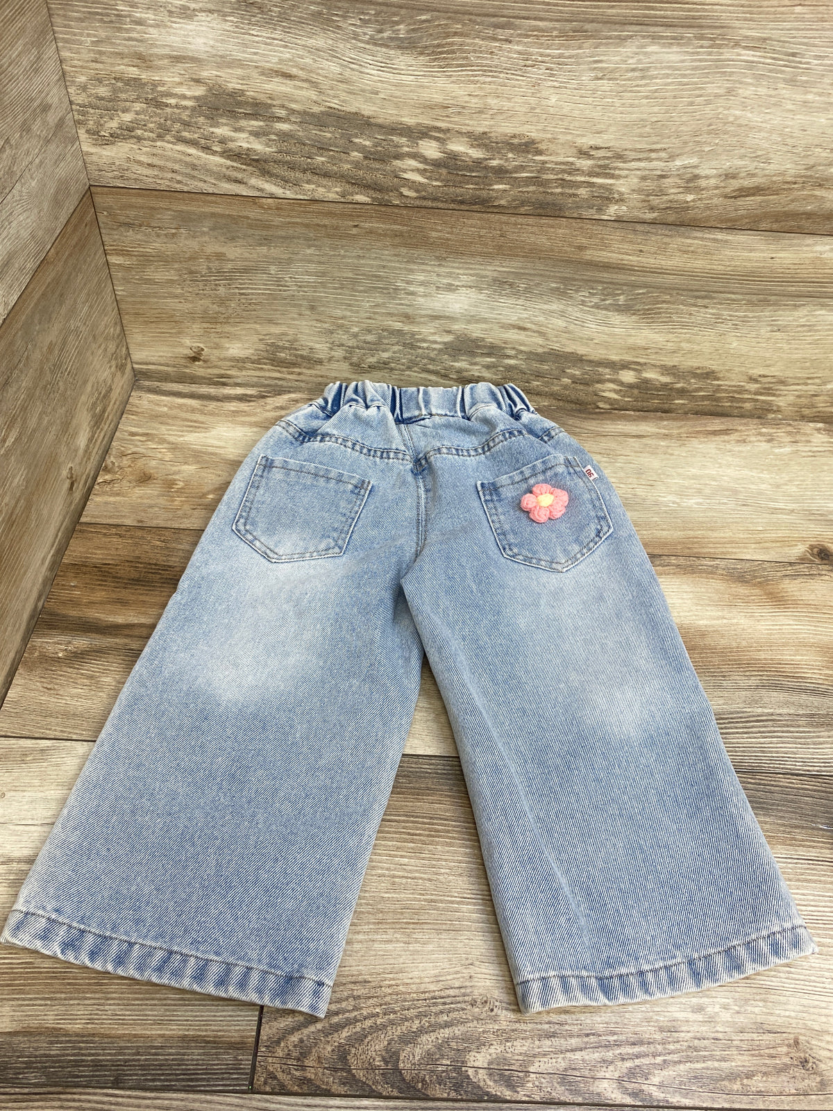 Shein Floral Applique Pull-On Jeans Blue sz 18-24m