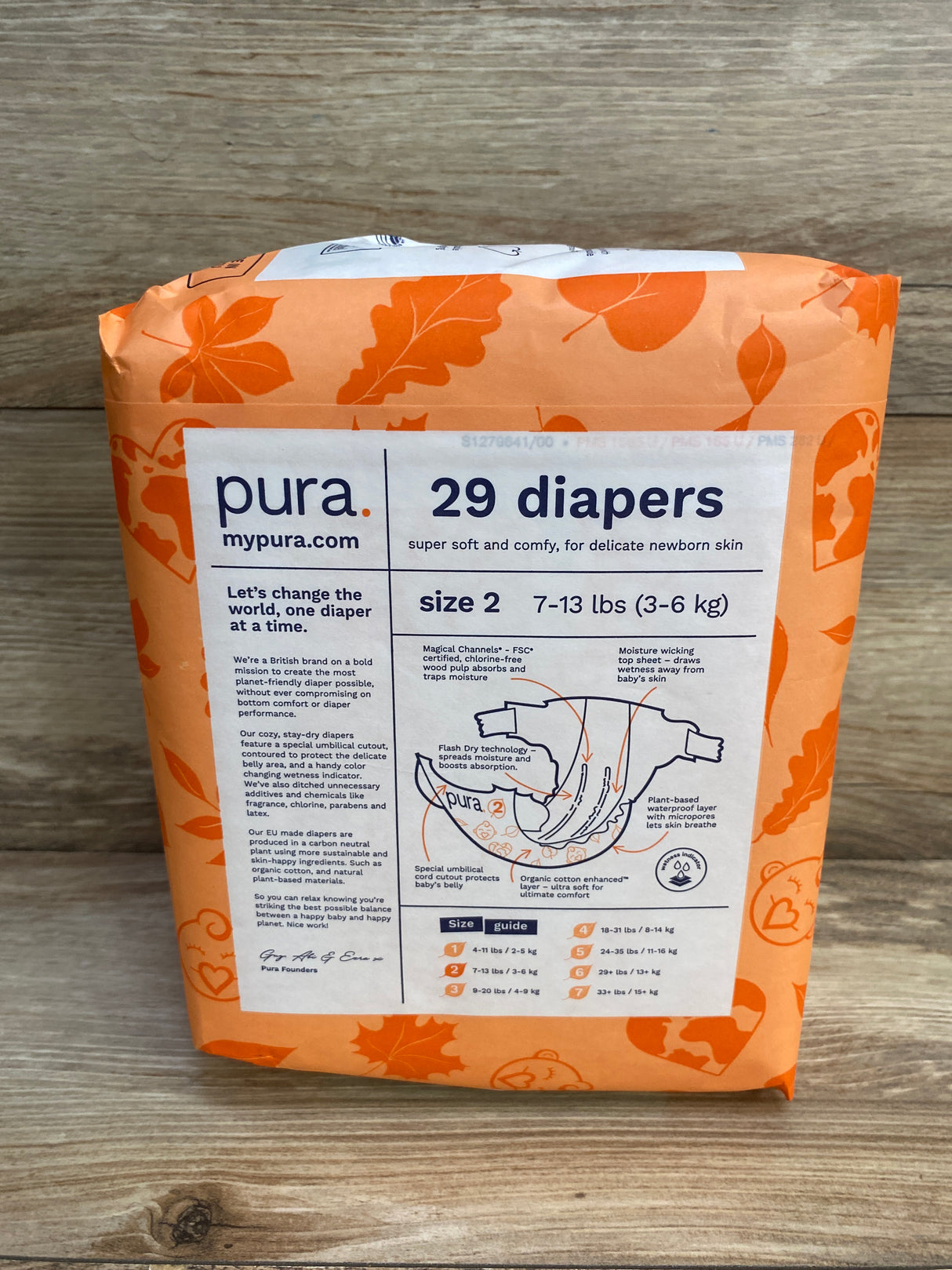 NEW Pura Hypoallergenic Diapers 29ct, Size 2