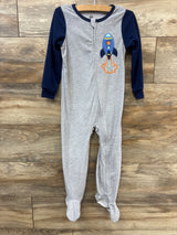 Kids Headquarters Rocketship Blanket Sleeper Grey sz 4T