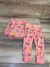 Little Me 2pc Bamboo Bow Print Pajama Set Pink sz 18m