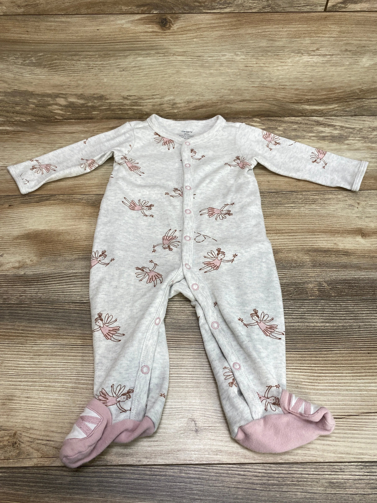 Carter's Fairy Print Sleeper Grey sz 9m