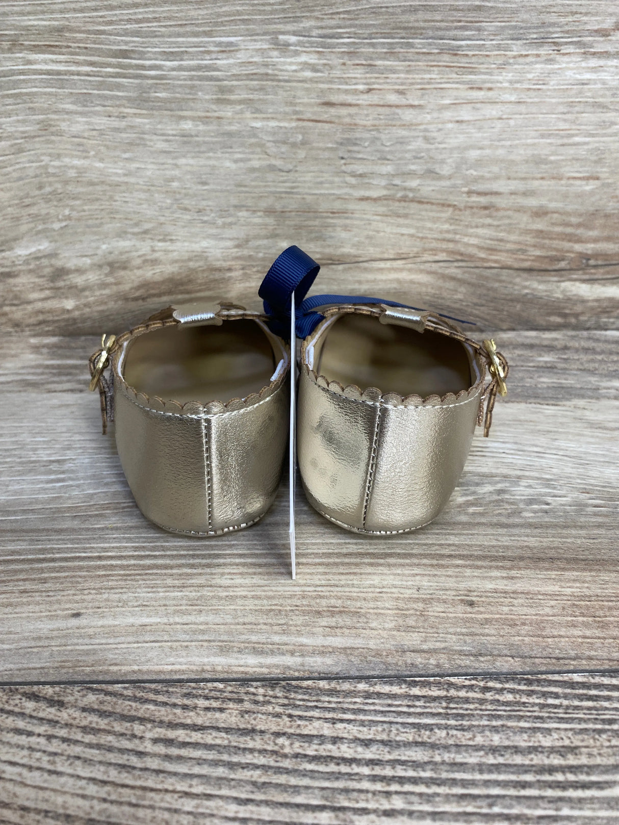 NEW Janie & Jack Metallic Ballet Flats Gold sz 18-24m - Me n Mommy To Be
