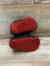 Moccasin With Red Bottom Rhinestone Black/Red Sz 3c