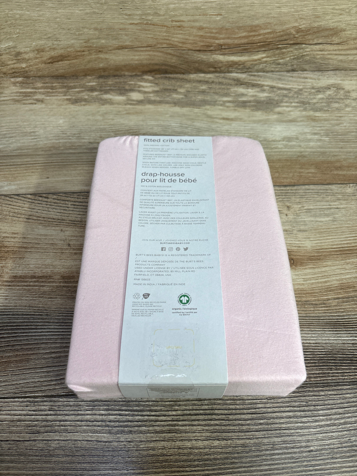 NEW Burt's Bees Baby Fitted Jersey Crib Sheet