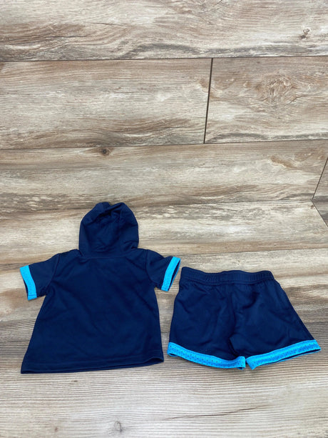 Athletic Works Navy 2pc Hooded Shirt & Shorts Set sz 3-6m - Me 'n Mommy To Be