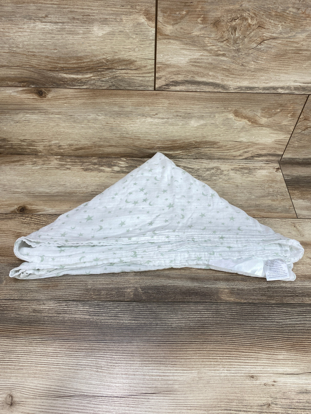 Comfy Cubs Muslin Swaddle Blanket Green Moon & Stars Pattern