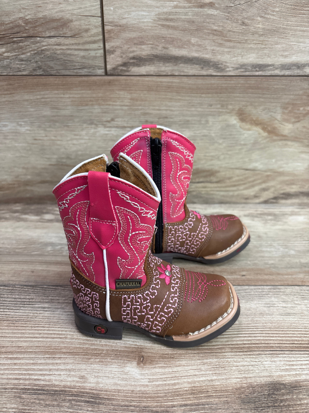 Chaparral Embroidered Cowgirl Boots Pink sz 6c