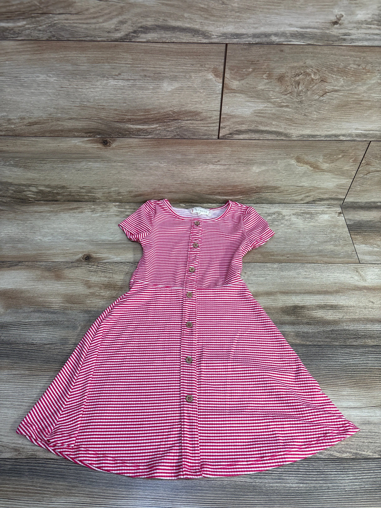Btween Striped Short Sleeve Dress Red sz 5T