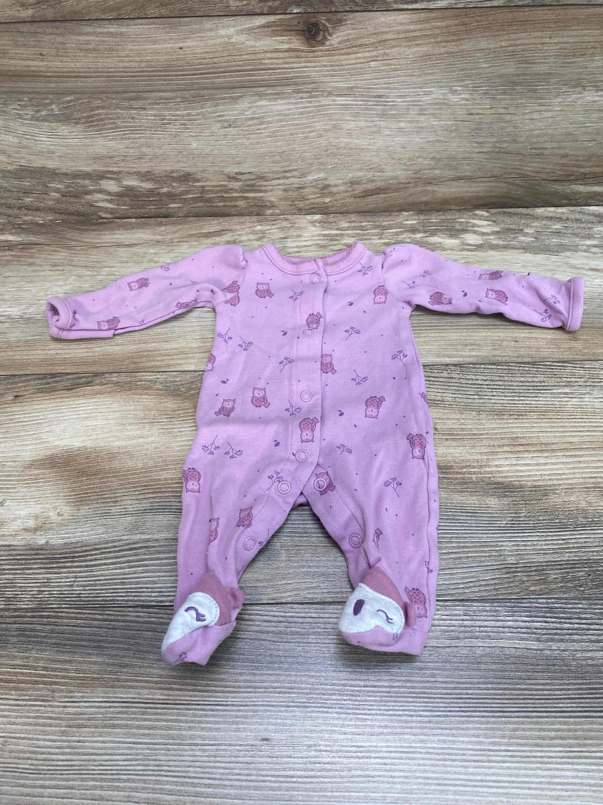 Child Of Mine Owl Print Sleeper Purple sz Preemie