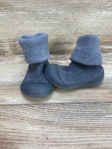 Baby Sock Shoes Rubber Sole Non-Skid First Walker Shoes Grey Sz 3c