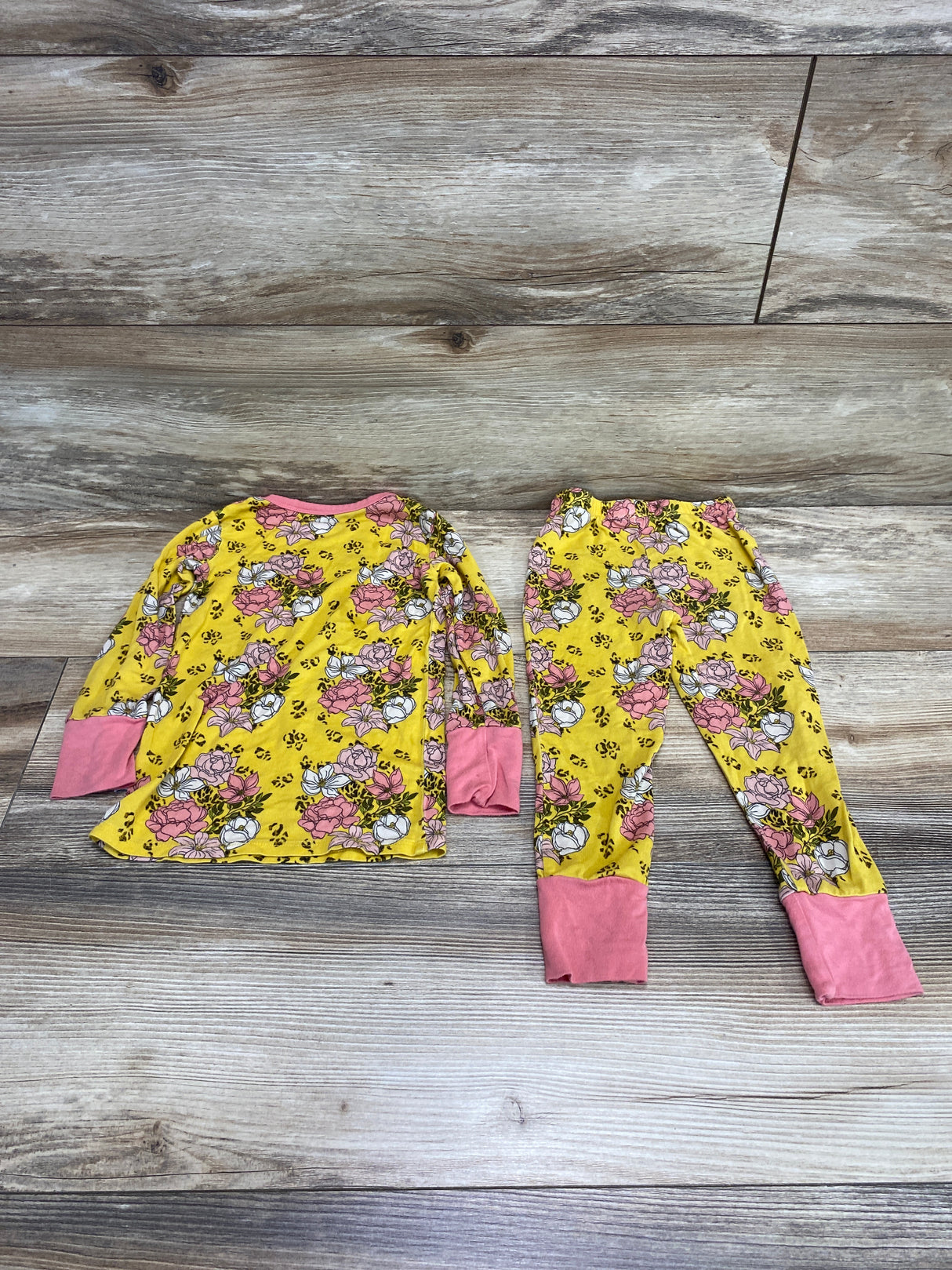 Laree + Co 2pc Floral Pajama Set Yellow sz 2T