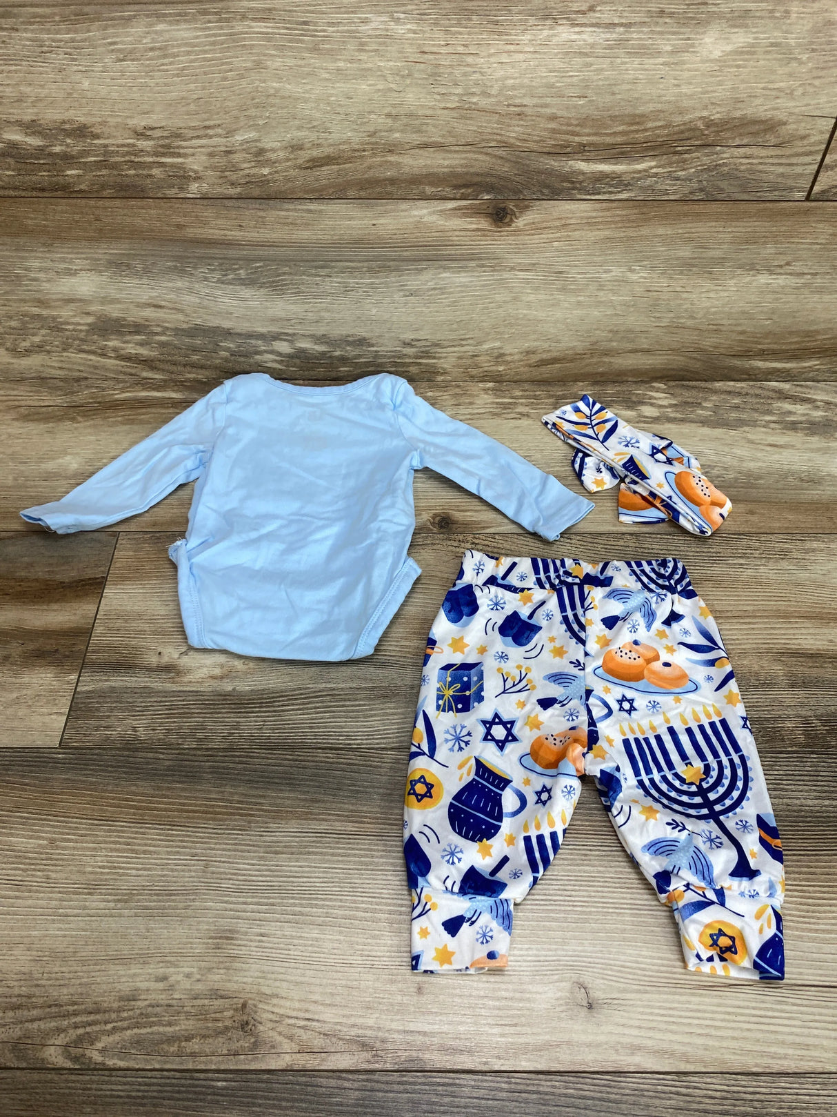 Unique Baby 3pc I Love You A Latke! Bodysuit Set Blue sz Newborn