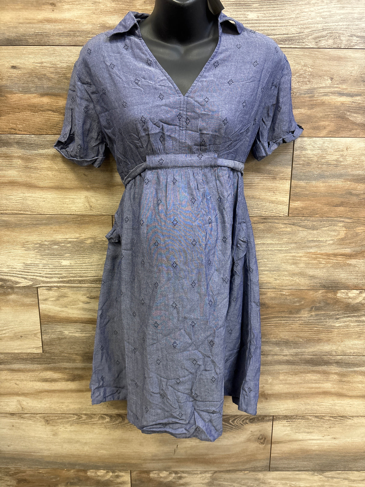 NEW A Pea In The Pod Chambray Shirtdress Blue sz Small