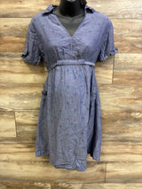 NEW A Pea In The Pod Chambray Shirtdress Blue sz Small