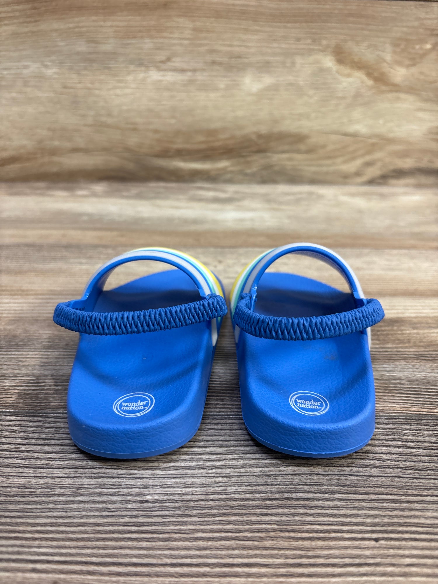 Wonder Nation Slide Sandals Blue sz 5-6c