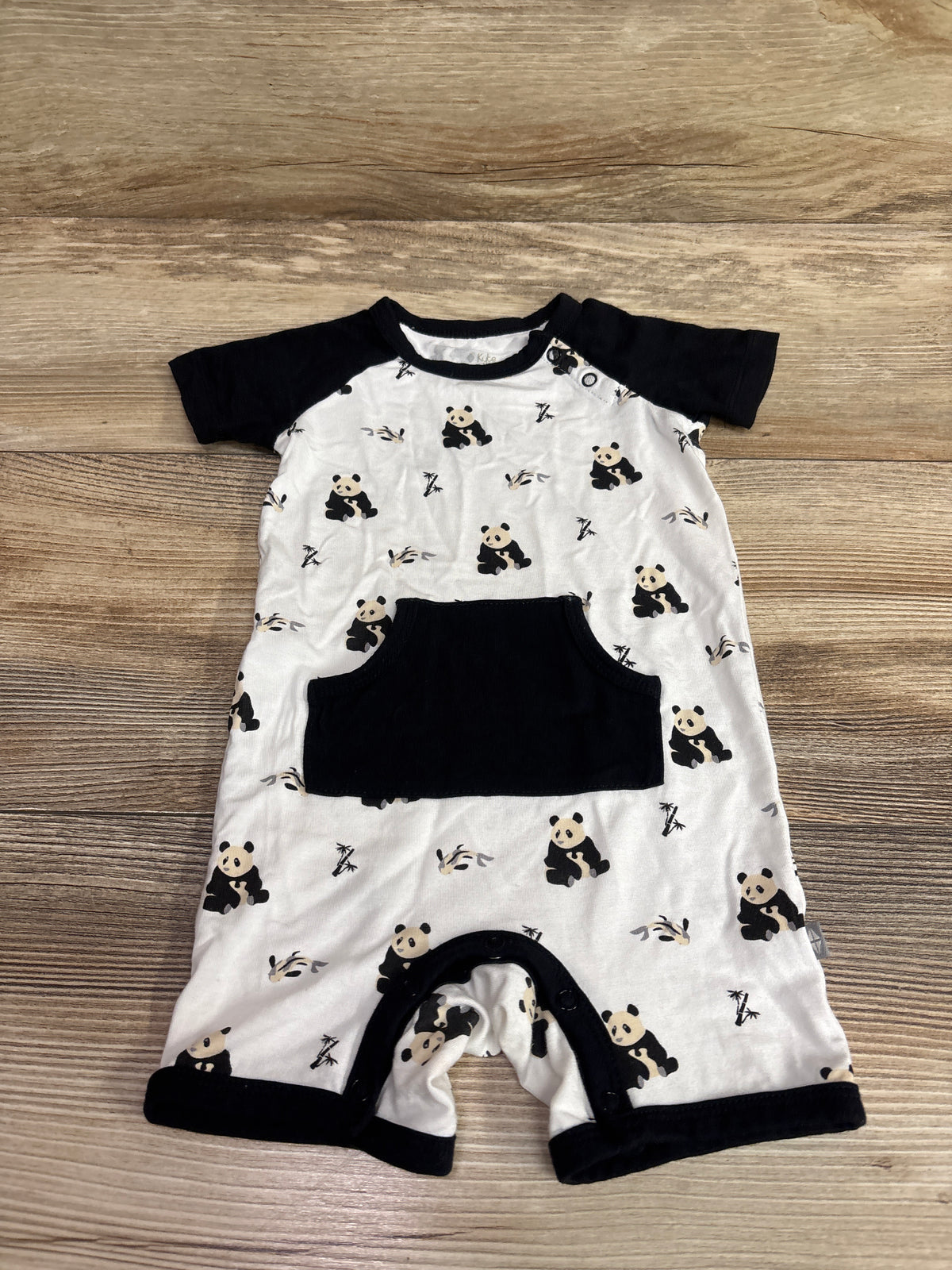 Kyte Baby Bamboo Panda Shortie Romper White sz 12-18m