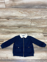 Old Navy Sherpa-Trim Zip-Front Bomber Jacket Navy sz 4T