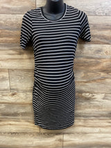 Time & Tru Maternity Striped Ruched Dress Black sz Small (4-6)