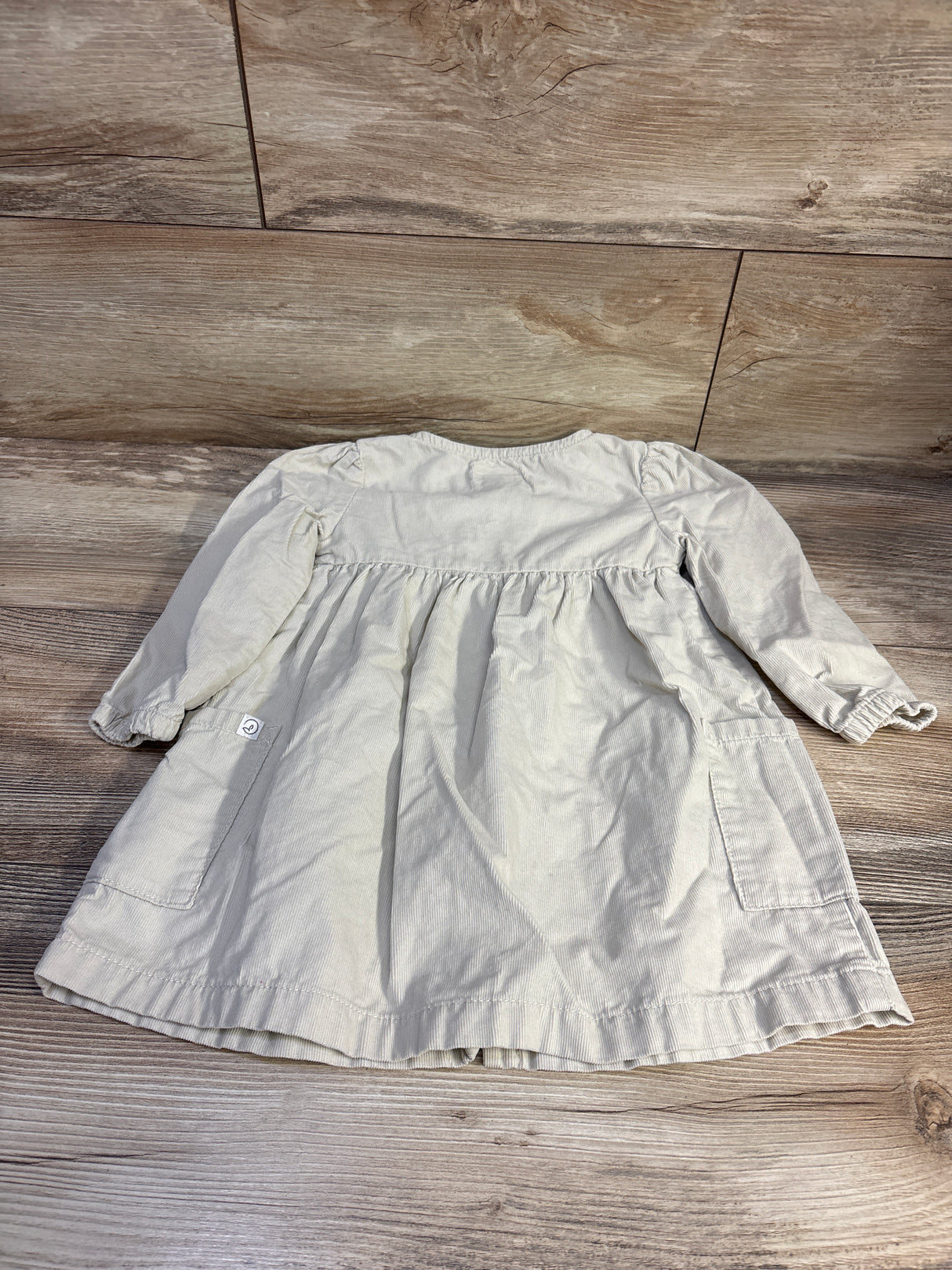 Little Planet Button-Front Long Sleeve Dress Ivory sz 2T