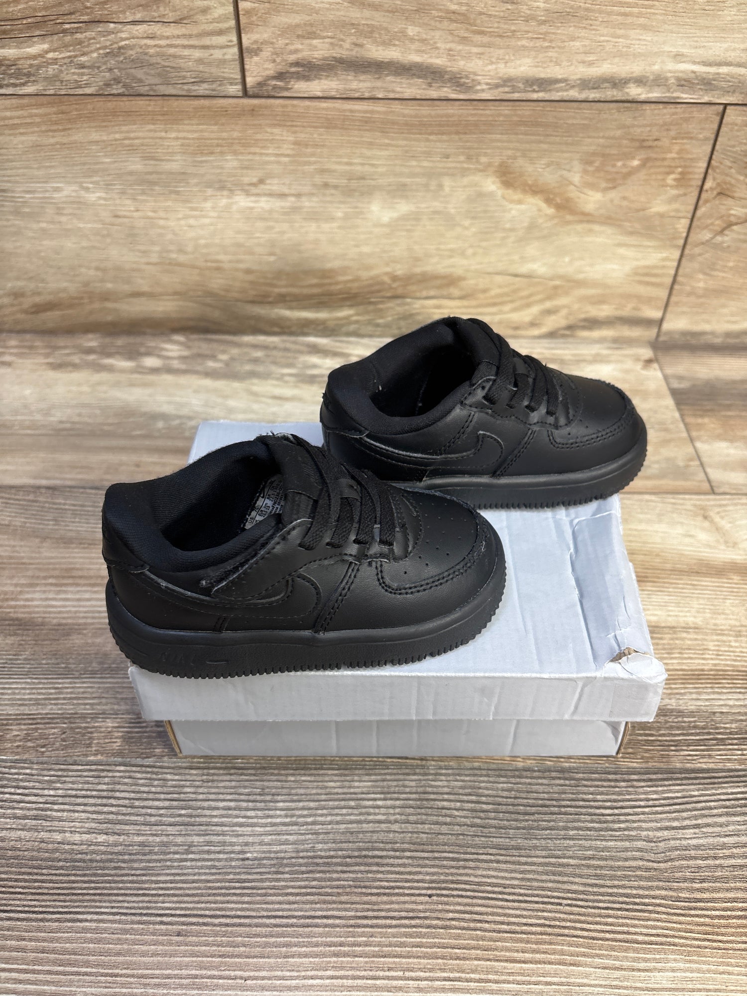 Nike Force 1 Low EasyOn TD 'Black' Sneakers sz 7c