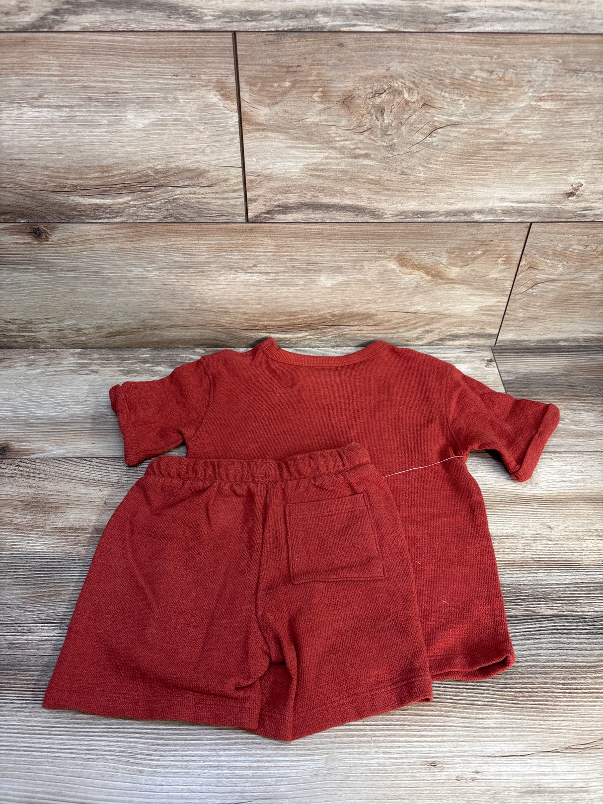 NWOT Cat & Jack 2pc Terry Cloth Shirt & Shorts Set Rust sz 3T