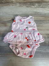 Carter's Strawberry Print Skirted Bodysuit Pink sz Newborn