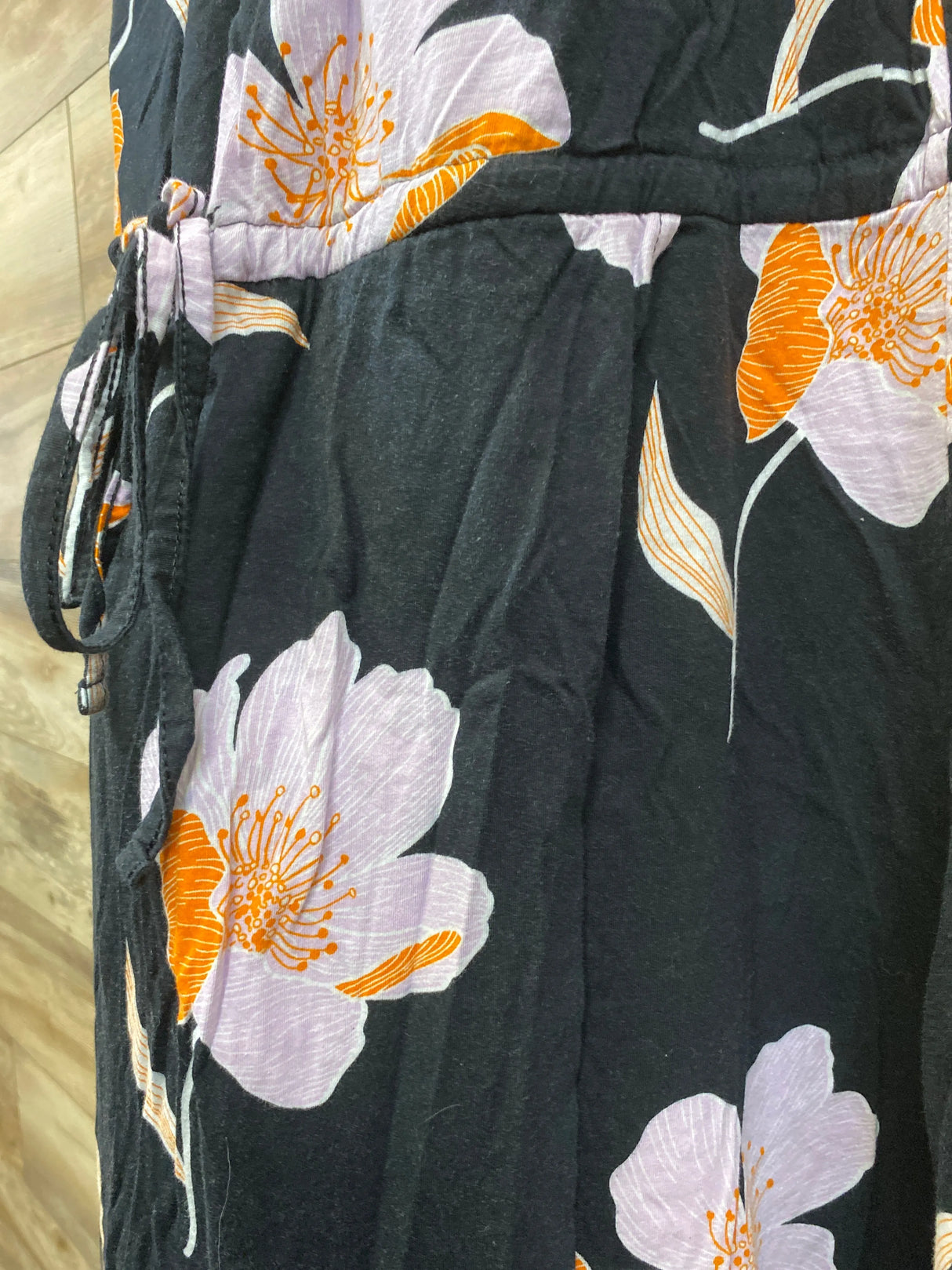 Baby Be Mine Floral Maternity Labor Gown Black sz L/XL