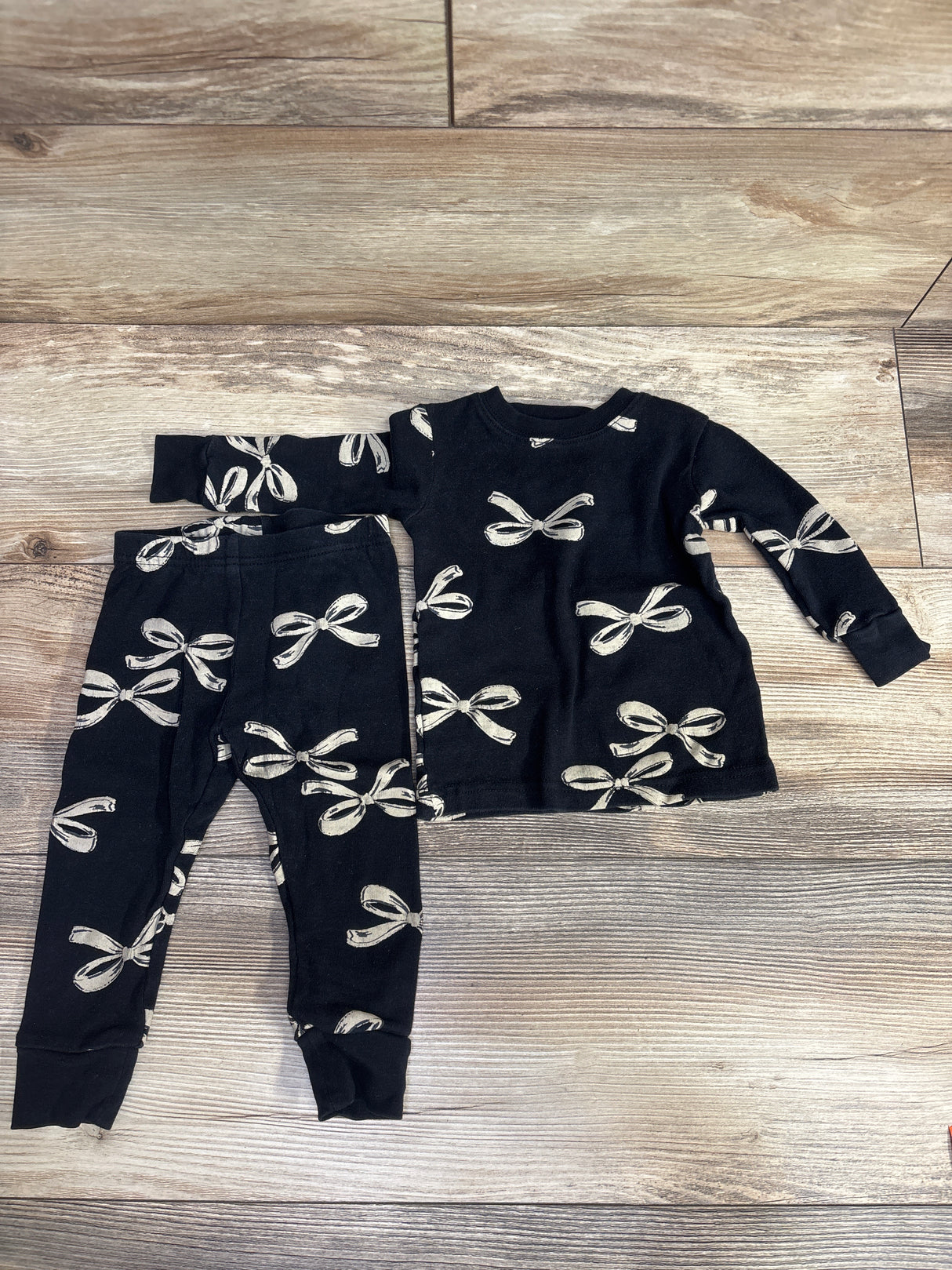 Carter's 2pc Bow Print Pajama Set Black sz 12m