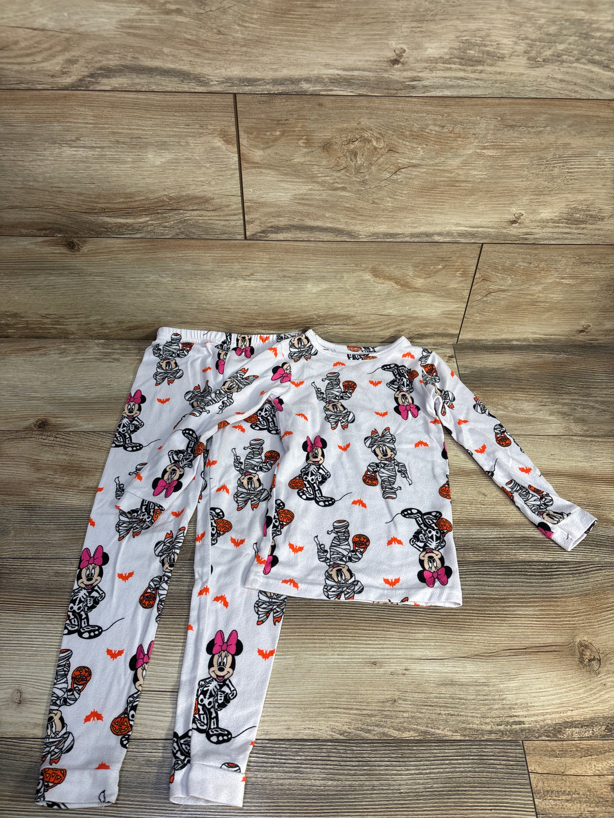 Disney 2pc Minnie Mouse Halloween Pajama Set White sz 5T