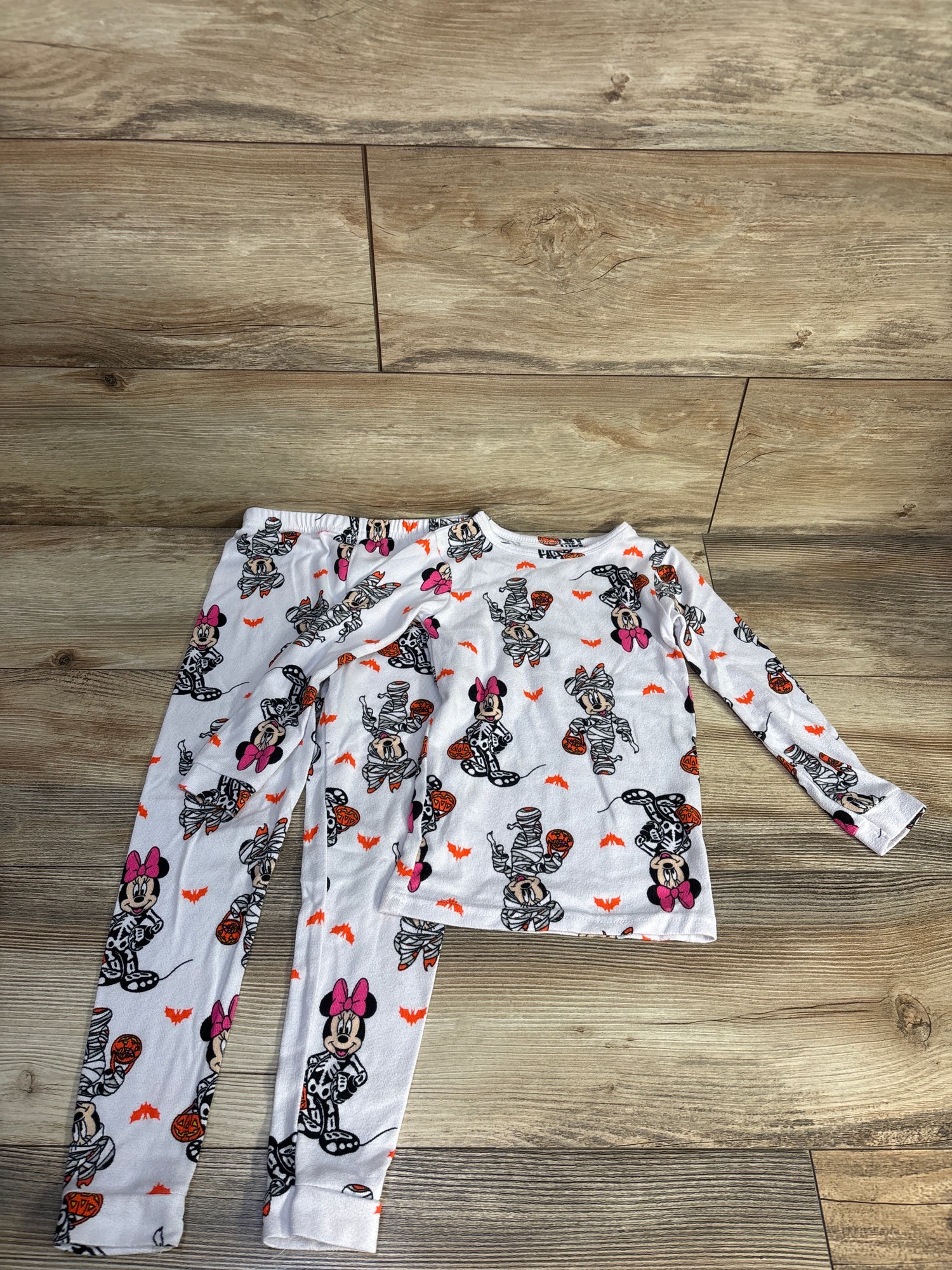 Disney 2pc Minnie Mouse Halloween Pajama Set White sz 5T