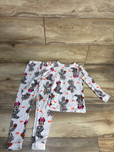 Disney 2pc Minnie Mouse Halloween Pajama Set White sz 5T