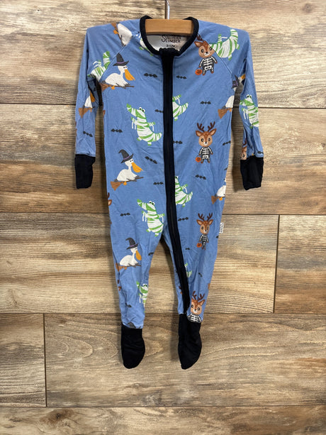 Southern Slumber Spooky Season Halloween Footie Pajamas Blue sz 9-12m - Me n Mommy To Be