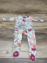 Gigi & Max Bamboo Ruffle Floral Sleeper Blue sz Newborn