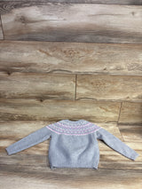 Cat & Jack Fair Isle Pullover Knit Sweater Grey sz 4T