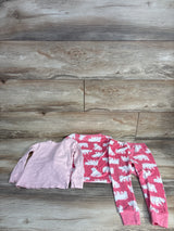 Carter's 3pc Velour Polar Bear Print Pajama Set Pink sz 2T