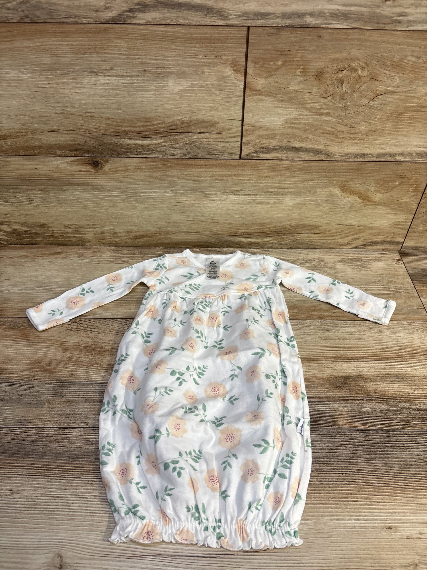 Gerber Floral Sleep Gown White sz 0-3m