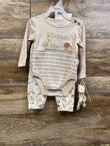 NEW Tahari Baby 4pc Bodysuit Set Beige sz 3/6m