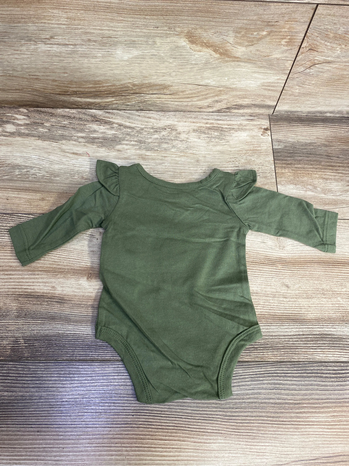 NEW Okie Dokie 'Oopsie Daisy' Puff Sleeve Bodysuit Olivine sz Newborn