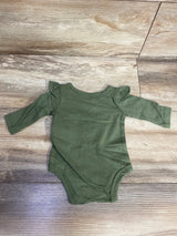 NEW Okie Dokie 'Oopsie Daisy' Puff Sleeve Bodysuit Olivine sz Newborn