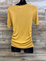 Sonoma Maternity Ruched Short Sleeve Shirt Yellow sz Medium