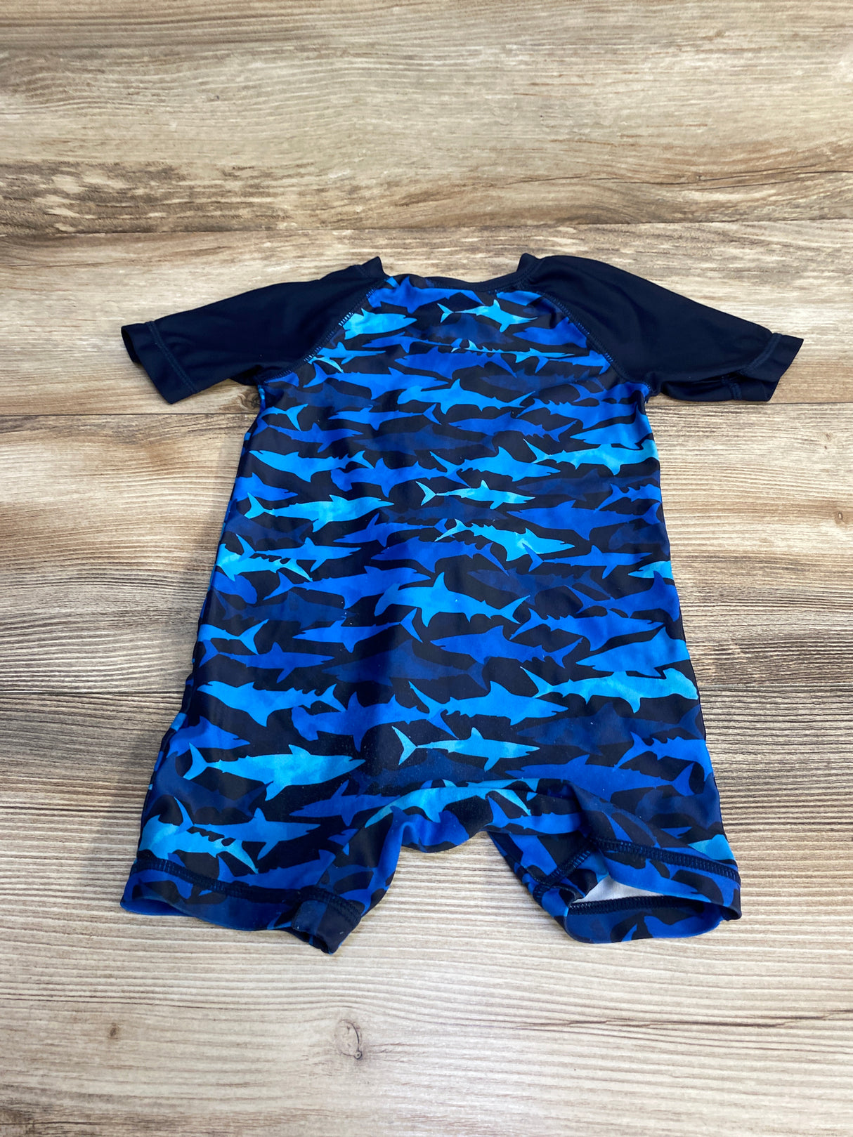 Old Navy 1pc Shark Rashguard Swim Navy sz 12-18m