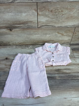 RZ By Rachel Zoe 2pc Gauze Eyelet Top & Bottoms Set Pink sz 12m