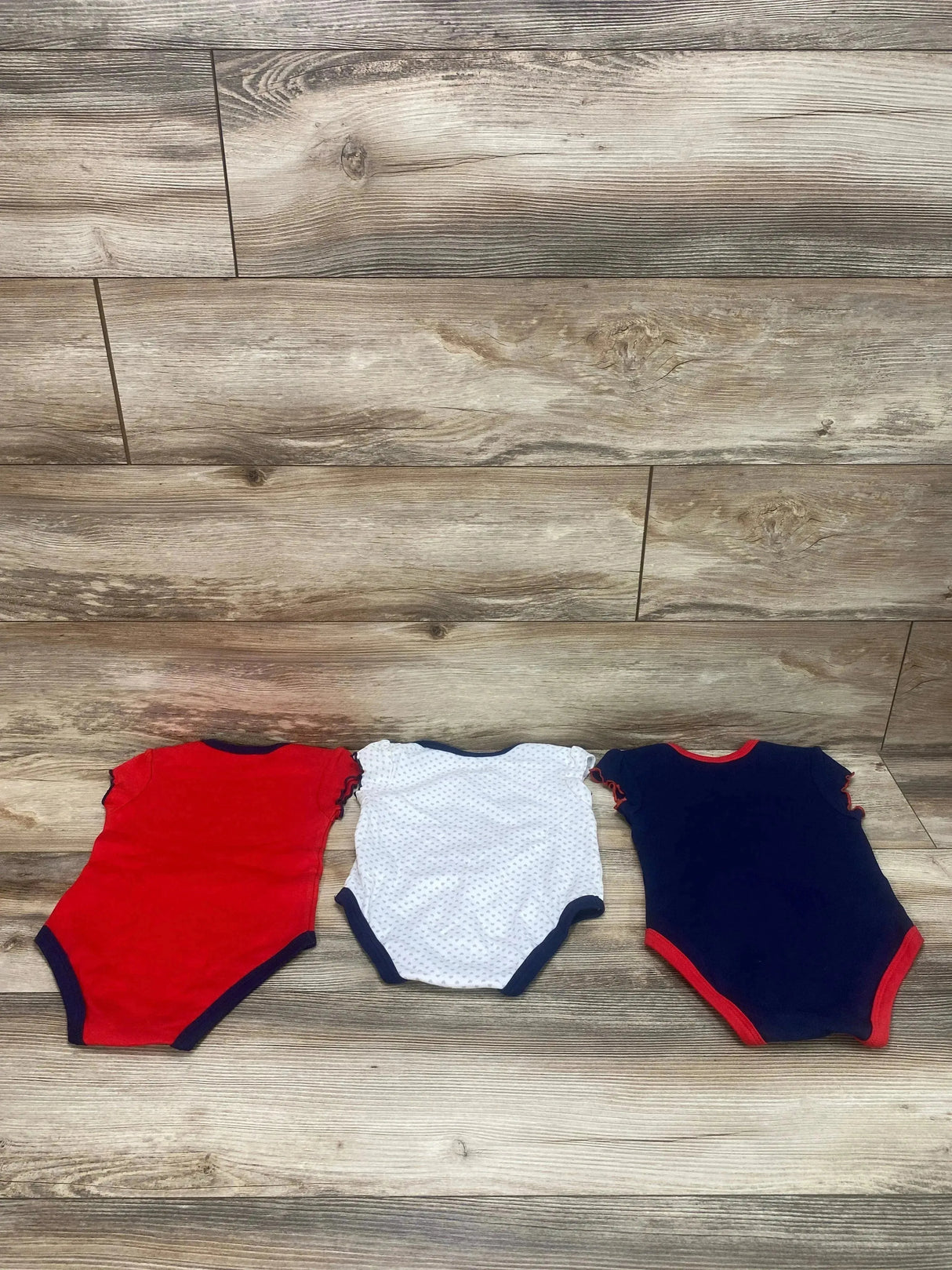 NFL Team 3pk Patriots Bodysuits Navy/Red sz 18m