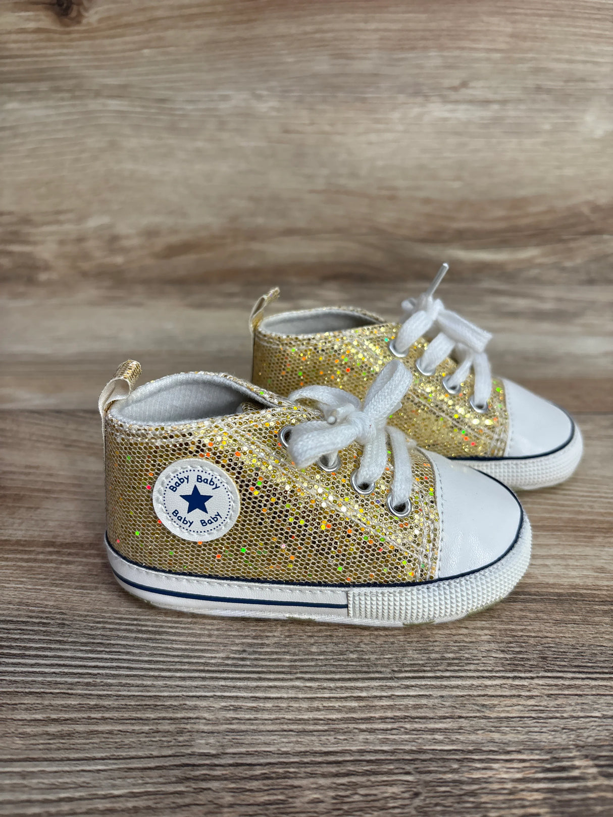 Soft Sole Glittery Sneakers Gold sz 3c