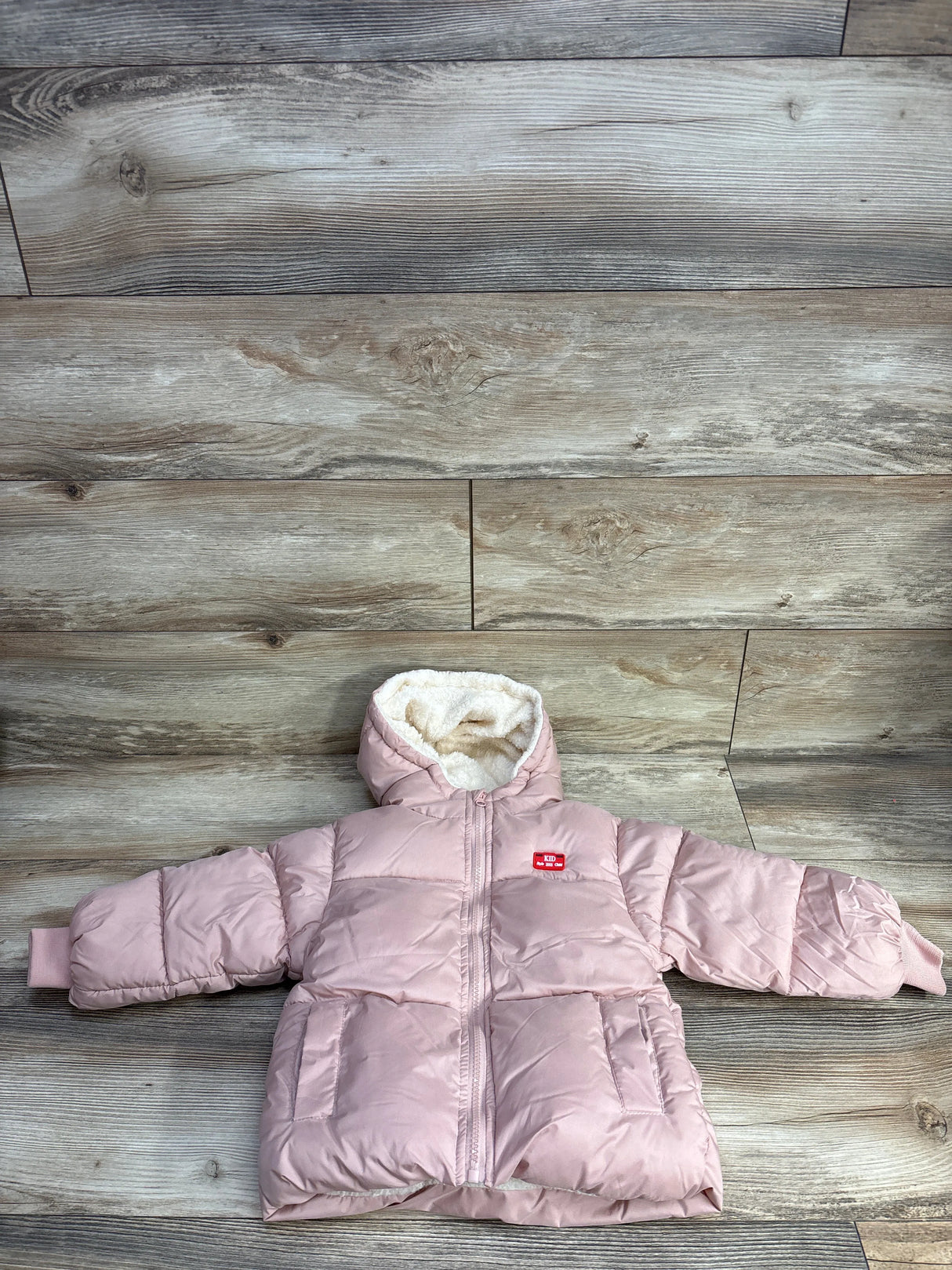 Aideaone Hooded Puffer Winter Coat Pink sz 3/4T